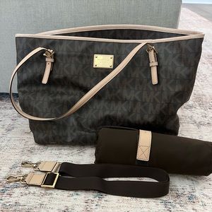Michael Kors Diaper Bag with matching changing mat and adjustable strap